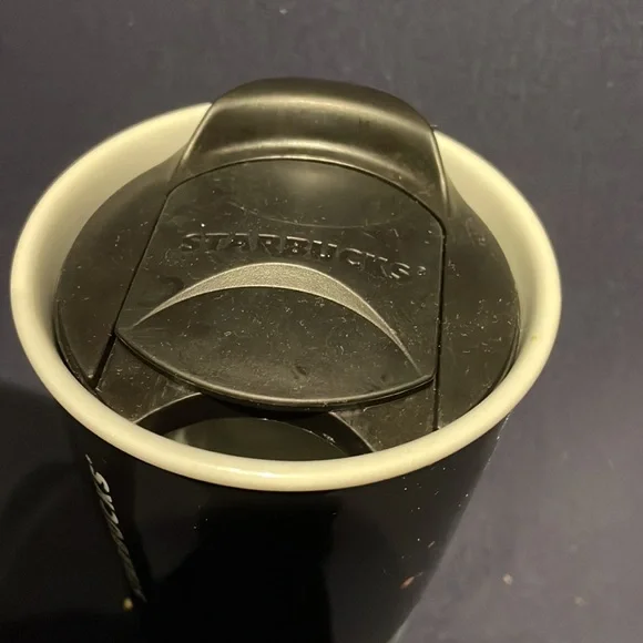 Starbucks Holiday Mermaid 12 oz.Travel Tumbler w/Lid Mint Green Black & Gold - Picture 4 of 6